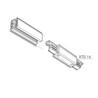 Technical diagram of XTS 14 metal components in assembly design; illustrated from different angles to highlight the innovation of LED lighting.