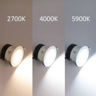 Three recessed LED lights offering 2700K warm, 4000K neutral and 5300K cool colour temperatures - perfect for any mood.