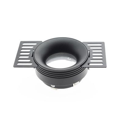 VOID plasterable round HIDDEN GU10 and MR16 Lamp frame, IP44 black