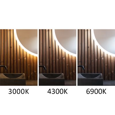 LED bathroom mirror light — Round MOON 800 CCT 2.0, water resistant IP55, 14W, 3000-4300-6900K, high CRI97 LED bathroom mirror light — Round MOON 800 CCT 2.0, water resistant IP55, 14W, 3000-4300-6900K, high CRI97