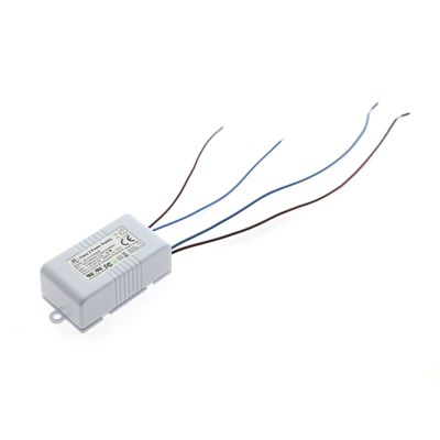 LED power supply grey rectangular, four wires blue and brown, lighting component