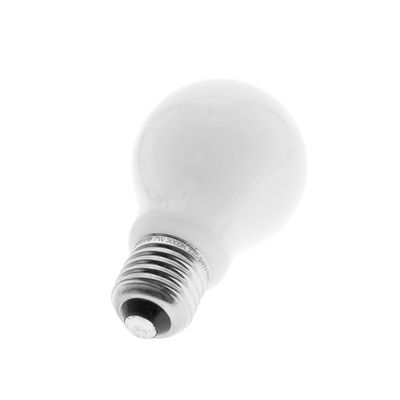 Classic white light bulb with plain screw base with plain white background for LED lighting.