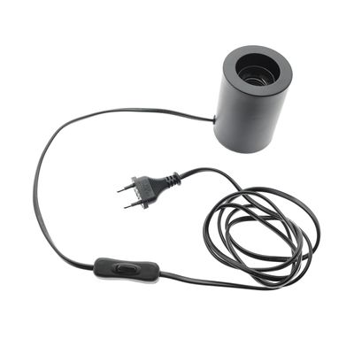 Modern table lamp base for E27 with switch, matte black