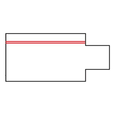 A geometric portrait with a rectangular frame with two red horizontal lines at the top, representing a modern LED lighting design.