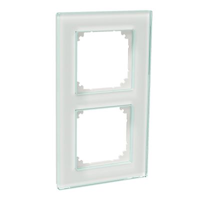 Schneider Exxact Frame 2-Gang Glass Solid White