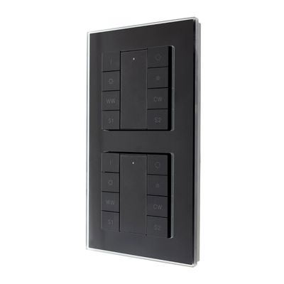 Schneider Exxact Frame 2-Gang Glass Solid Black