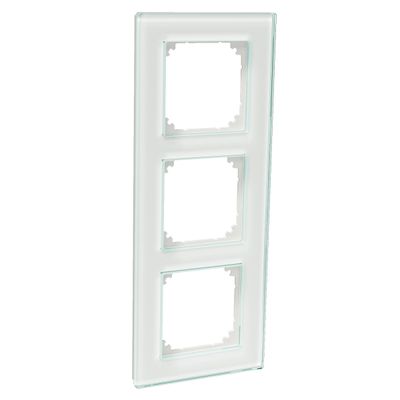 Schneider Exxact Frame 3-Gang Glass Solid White