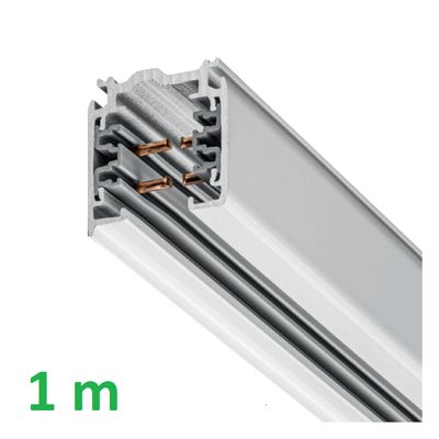 1 m Kosketinkisko - XTS 4100-3, 3-vaihe kisko,  pinta-asennus, VALKOINEN