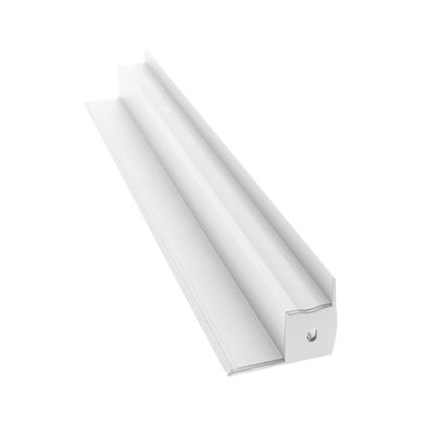 LED lighting accessory: silver coloured metal bracket with grooved design and mounting hole visible on a white background.