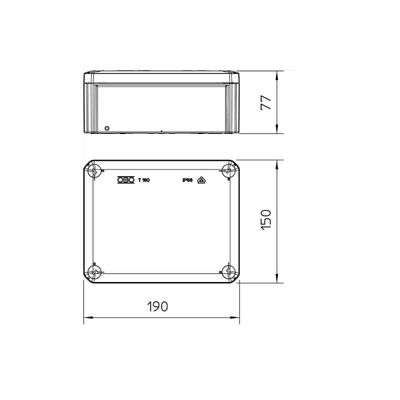 Installation box 190x150x77mm IP66