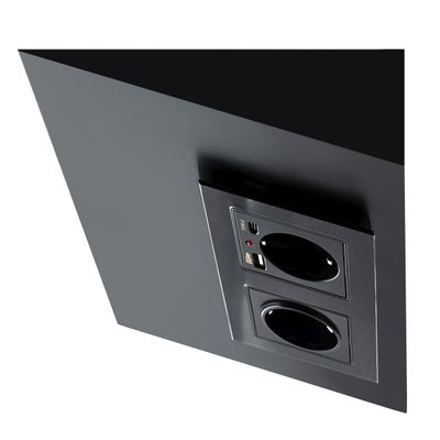 Slim corner socket for kitchen, 2 socket, USB-A and USB-C charging ports, Black