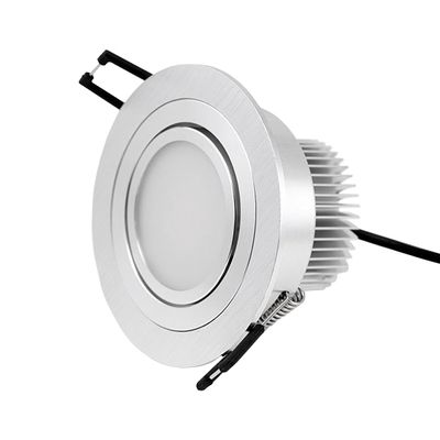 LED downlight — ROUND, IP44, adjustable & dimmable 9W, brushed aluminum, high CRI97, 4000K