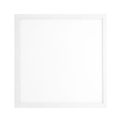 Square white frame with minimalist design on a blank white surface, ideal for modern LED lighting display. Clean and contemporary look against a white background.
