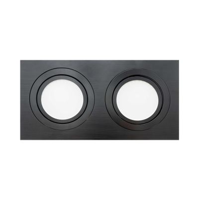 LED downlight — SQUARE DOUBLE, IP54, CCT 2700-4000-5900K,dimmable 18W, BLACK, high CRI91