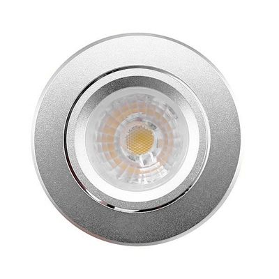 LED downlight — BUDGET, adjustable & dimmable 8W, silver, CRI85, 3000K