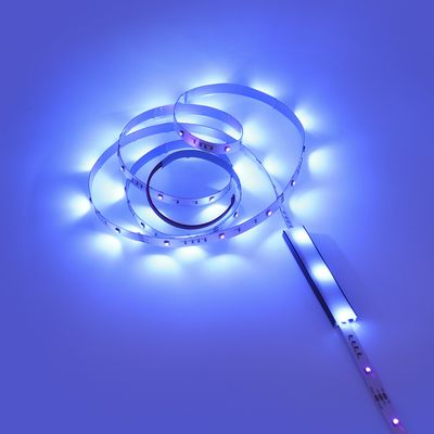 A twisted LED strip light that glows a soft blue, perfect for ambient lighting solutions. Energy efficient and versatile for any room or project.