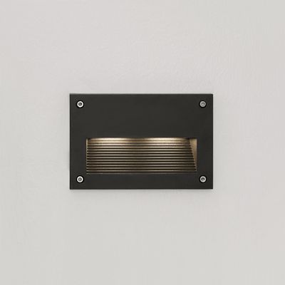 LED outdoor IN-WALL OUT 2 fixture, water resistant IP55, for stair or wall lighting, 3W, BLACK, 3000K