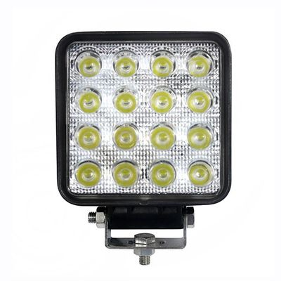 LED work light, square, 48W, 60° flood beam