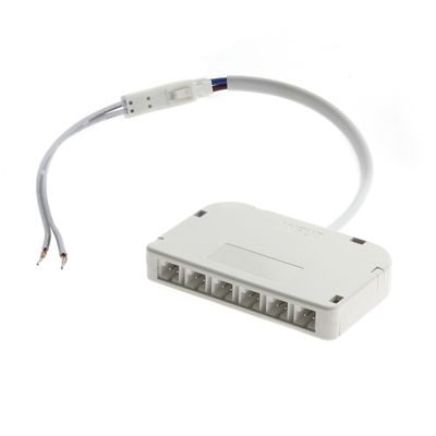Junction box for LUMO LED cabinet lights, connectors for 1 to 6 lights