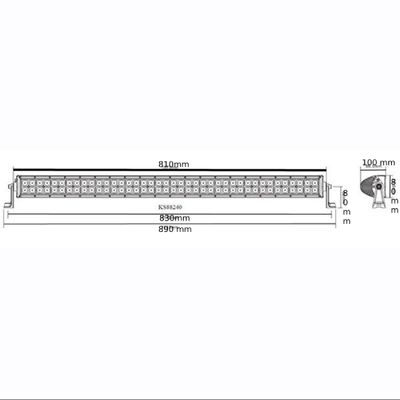 Schematic of LED light bar measuring 890 mm (L) x 100 mm (W) x 60 mm (D) showing side bracket for optimised lighting solutions.