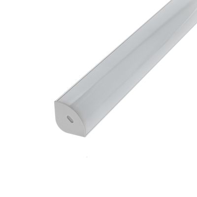 Close-up of a grey semi-circular wall bumper with a rounded edge, perfect for modern LED lighting design.