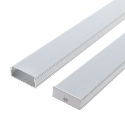 Rectangular SLIM 2 surface LED strip aluminium PROFILE, 3m, low, for 2 strips, white