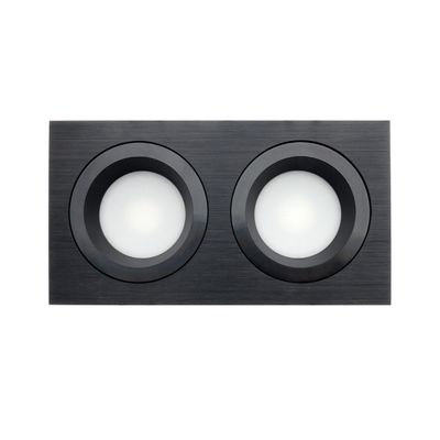 LED downlight — FIXED SQUARE DOUBLE, IP54, CCT 2700-4000-5600K,dimmable 18W, BLACK, high CRI98