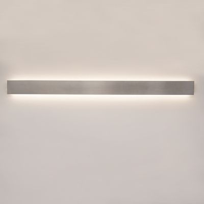 Indoor LED wall light fixture — STRAIGHT 1200, 3000K, 34W, water resistant IP44, brushed aluminium