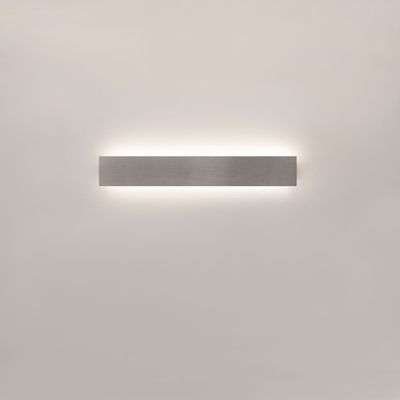 Indoor LED wall light fixture — STRAIGHT 600 water resistant IP44, brushed aluminium, 17W, 3000K