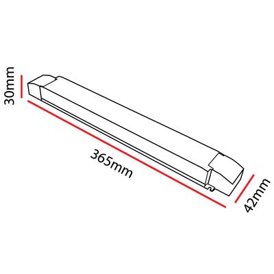 Diagram showing a rectangular LED light box with dimensions marked: length 365 mm, height 30 mm and width 42 mm.