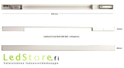 Line 900 wall lamp with scale drawing.