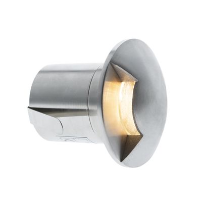 A round metal LED wall light with a cut-out design that provides soft lighting, fits in modern spaces and adds ambiance.