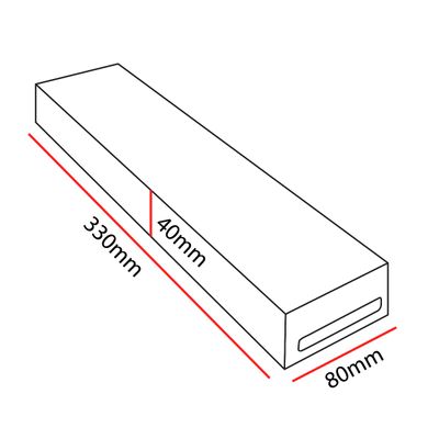 "Rectangular block diagram with dimensions: length 330 mm, width 80 mm, height 40 mm for SEO optimization of LED lighting shop.