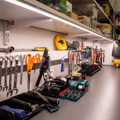 Led lighting in garage and warehouse
