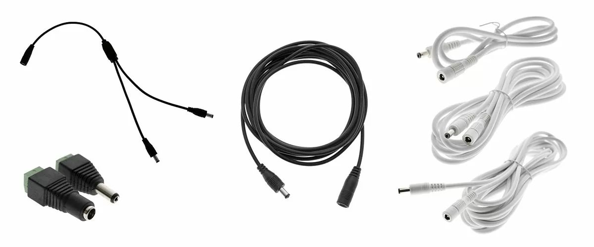 DC cables and connectors for led strips