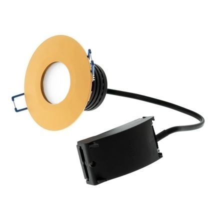 COB LED downlight — ModLed, high CRI97 dimmable module 8W and recessed water resistant IP54 frame, matte gold