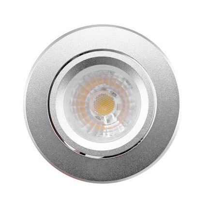LED downlight — BUDGET, adjustable & dimmable 8W, silver, CRI80