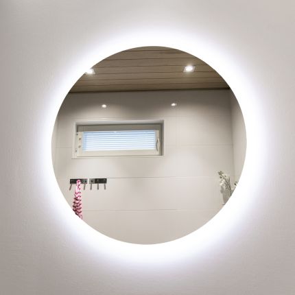 LED bathroom mirror light — Round MOON 800, water resistant IP55, 24W, 5500K, high CRI95