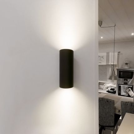 LED outdoor wall light fixture — VIISTO, water resistant IP55, matte black 2x7W
