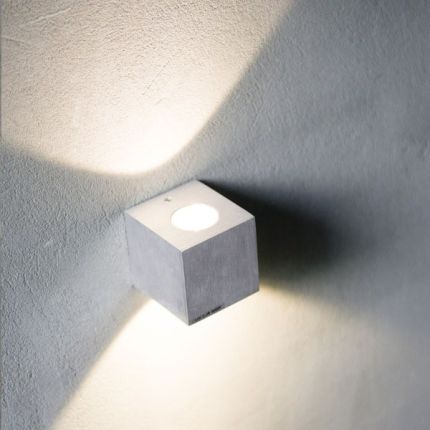 Indoor up down LED wall light — CUBIC 2, 2x3W, brushed aluminium, high CRI90