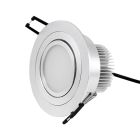 LED downlight — ROUND, IP44, adjustable & dimmable 9W, brushed aluminum, high CRI97
