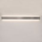 Indoor LED wall light fixture — STRAIGHT 1200 water resistant IP44, brushed aluminium, 34W