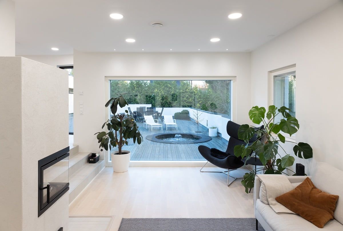 A 4000 Kelvin light shade has been chosen for the living room. ©LedStore