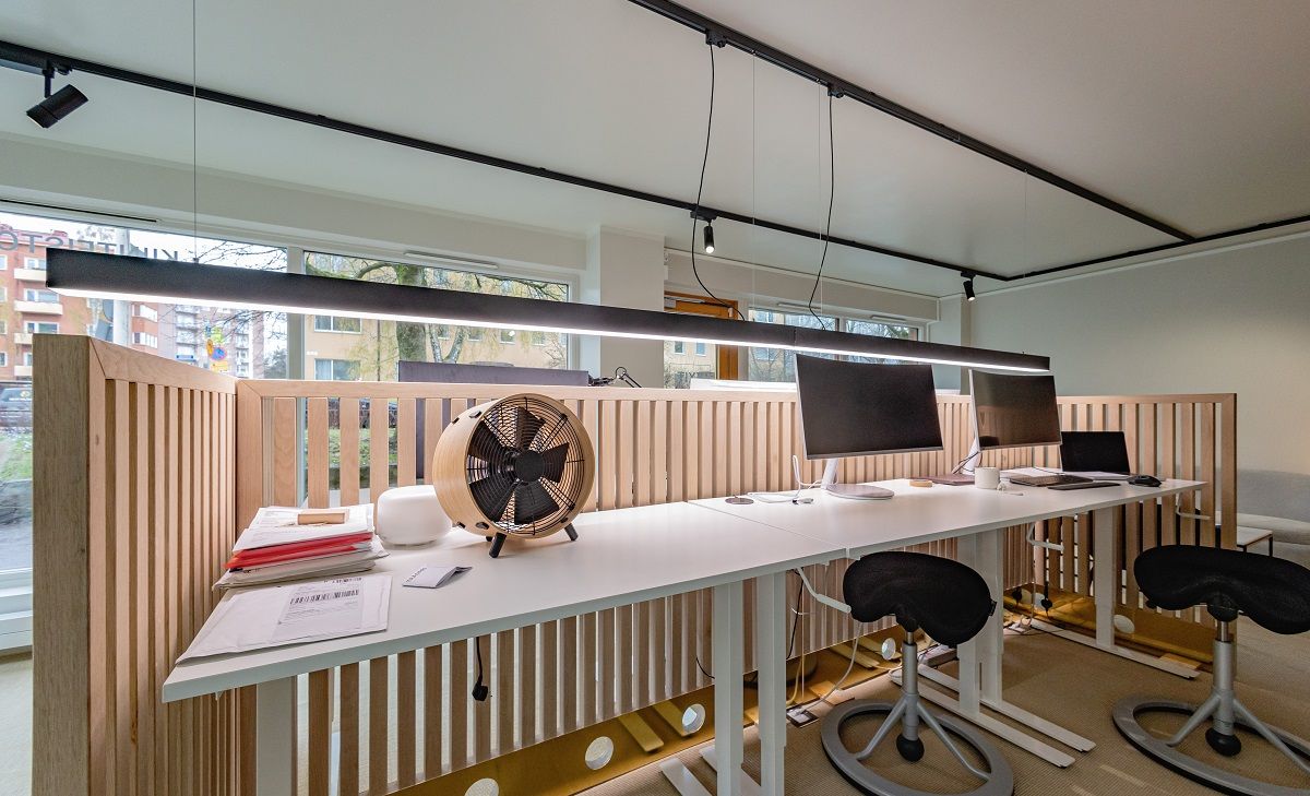 A task light with several LED strips inside to get the desired luminous efficiency LedStore.fi