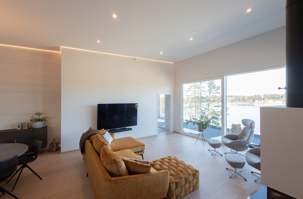 20 Open plan living room lighting Led strips and spots can be adjusted to the desired colour temperature LedStorefi