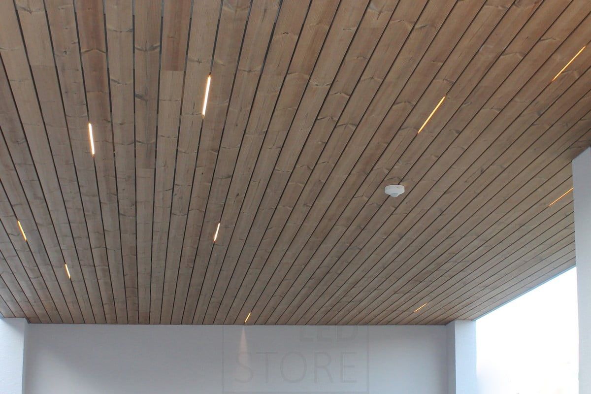 Housing Fair 2014: pieces of Led strip above a slit in the slab. Ledstore.fi