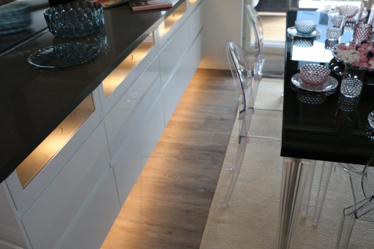 Housing Fair 2015: in the kitchen, plinth lighting provides soft, indirect light. Ledstore.fi
