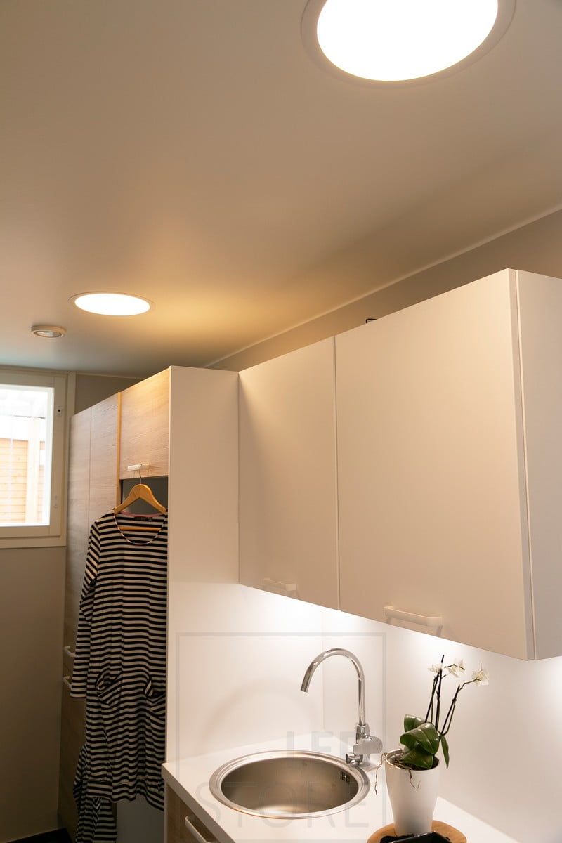 Housing Fair 2018: 240mm round ceiling and worktop light in the utility room. Ledstore.fi