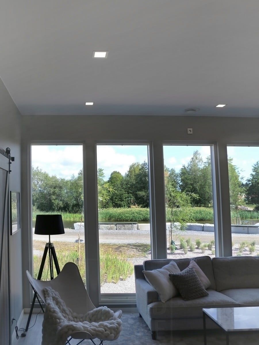 Housing Fair 2018: 120x120 square panels in the living room. Ledstore.fi
