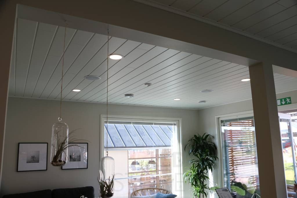 Housing Fair 2018: round Led panels on the panel roof. Ledstore.fi